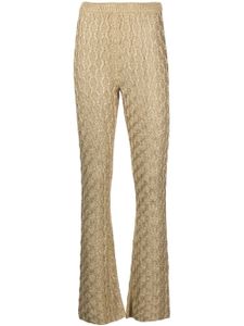 Gucci pantalon métallisé en maille torsadée - Jaune