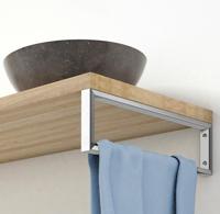 Wiesbaden Bracket ophangbeugel plankdrager vierkant 46x22 cm chroom