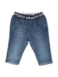 Emporio Armani Kids jean slim à bande logo - Bleu