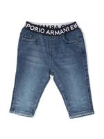 Emporio Armani Kids jean slim à bande logo - Bleu