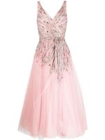 Jenny Packham robe mi-longue Jane à ornements en cristal - Rose