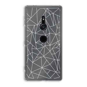 Geometrische lijnen wit: Sony Xperia XZ2 Transparant Hoesje
