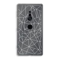Geometrische lijnen wit: Sony Xperia XZ2 Transparant Hoesje