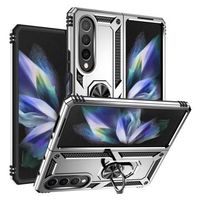 Samsung Galaxy Z Fold4 Hybrid Case met Metalen Standaard - Zilver