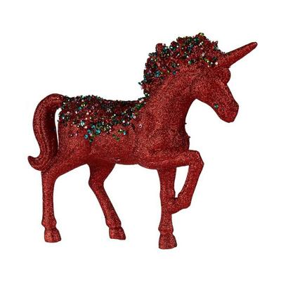 Decoratieve figuren Eenhoorn 9,5 x 31 x 40 cm Rood Blauw Plastic