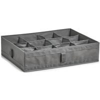 Kleding/kast organizer - 12 vakken - grijs - 44 x 34 x 11 cm - polyester - thumbnail