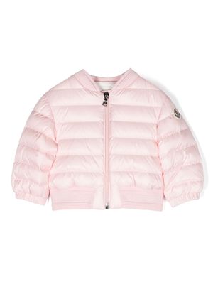 Moncler Enfant veste matelassée Ter à patch logo - Rose