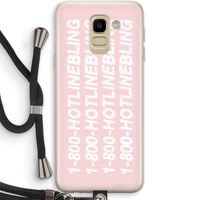 Hotline bling pink: Samsung Galaxy J6 (2018) Transparant Hoesje met koord