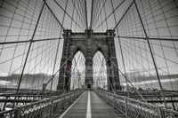 Karo-art Afbeelding op acrylglas - Brooklyn Bridge Zwart Wit, New York - thumbnail