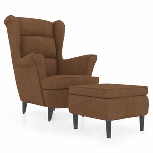 The Living Store Armstoel Fauteuil - 81 x 90 x 96.5 cm - Brown Velvet