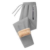 Voor heren Sherpa Joggingbroeken Jogger Winter broek Broek Trekkoord Elastische taille Zak met rits Effen Kleur Warm Casual Dagelijks Hardlopen Sport Modieus Zwart Zwart recht been Micro-elastisch Lightinthebox