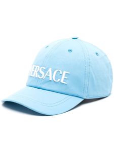 Versace casquette en coton à logo brodé - Bleu