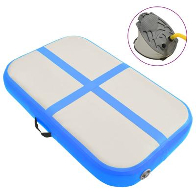VidaXL Gymnastiekmat met pomp opblaasbaar 60x100x20 cm pvc blauw