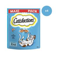 Catisfactions kattensnacks met zalm - kattensnoepjes - 180g x 4 - thumbnail