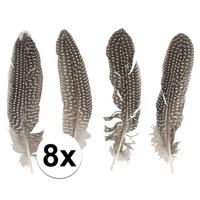 Decoratie - veren - Fazant - set van 8x stuks - Sierveren - 22cm