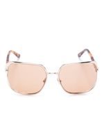 TOM FORD Eyewear oversized-frame metal sunglasses - Marron