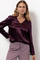 Studio Anneloes Madison Satin Top 13368 T-shirt Lange Mouw 3800 Blackberry
