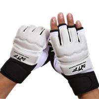 Halve vingers volwassenen Sandbag training bokshandschoenen PU lederen fitness sparring Taekwondo handschoenen maat: M