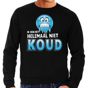 Helemaal niet KOUD emoticon fun trui heren zwart 2XL (56)  -