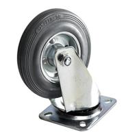 Benson Zwenkwieltje - 2x - rubber zwart - 125 mm - draagkracht 100 kg