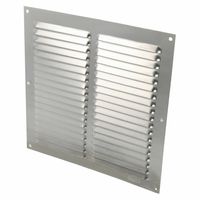 AMIG Ventilatie/muurrooster met gaas - 200 x 200mm - aluminium - zilver - schoepenrooster