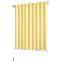 vidaXL Rolgordijn voor buiten 140x230 cm geel en wit gestreept - thumbnail