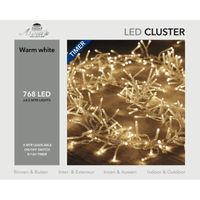 Clusterverlichting met timer 768 lampjes warm wit 4,5 m   -