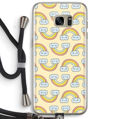 Regenboog: Samsung Galaxy S7 Edge Transparant Hoesje met koord