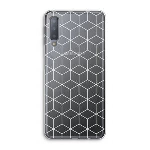 Zwart-witte kubussen: Samsung Galaxy A7 (2018) Transparant Hoesje