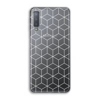 Zwart-witte kubussen: Samsung Galaxy A7 (2018) Transparant Hoesje Zwart-witte kubussen: Samsung Galaxy A7 (2018) Transparant Hoesje