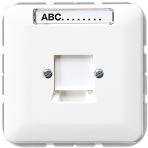 Jung CD500 RJ45 inbouwset 1-voudig met draagframe en inzetplaat creme