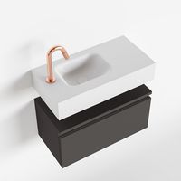 Toiletmeubel Mondiaz Andor | 60 cm | Meubelkleur Dark grey | Lex vrijhangend wastafel Talc Links | 1 kraangat