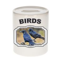 Dieren raaf spaarpot - birds/ vogels spaarpotten kinderen 9 cm