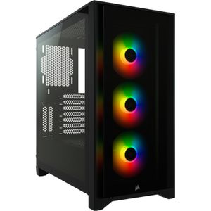 Corsair iCUE 4000X RGB Tempered Glass tower behuizing 1x USB-A | 1x USB-C | RGB | Tempered Glass