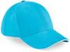 Beechfield CB20 Athleisure 6 Panel Cap - Surf Blue/White - One Size