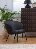 Fauteuil Gain Zwart Faux Leather - Giga Living - thumbnail