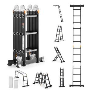 VEVOR multifunctionele ladder multifunctionele ladder ladderframe 7-in-1 3 treden 3550mm