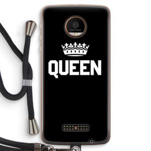 Queen zwart: Motorola Moto Z Force Transparant Hoesje met koord