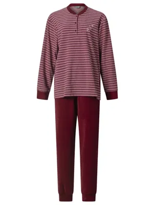 Lunatex badstof dames pyjama - Streep - Warme winter pyjama