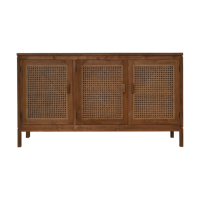 Dressoir 3 deuren - 150x42x85 - Naturel - Teak/rotan