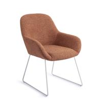 Jesper Home Eetkamerstoel 'Kushi' Slide White, kleur Amber Autumn