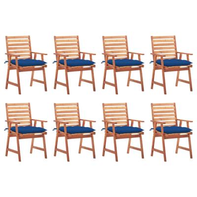 Tuinstoelen 8 st met kussens massief acaciahout
