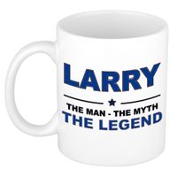 Naam cadeau mok/ beker Larry The man, The myth the legend 300 ml   -