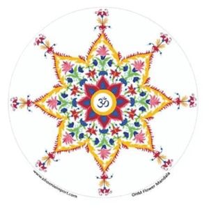 Raamsticker Ohm Flower Mandala