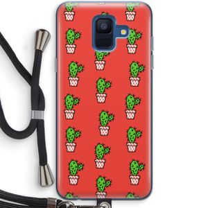 Mini cactus: Samsung Galaxy A6 (2018) Transparant Hoesje met koord