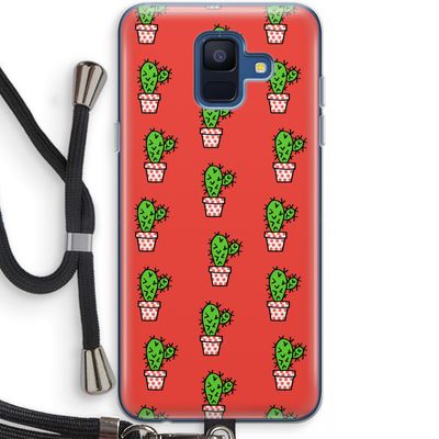 Mini cactus: Samsung Galaxy A6 (2018) Transparant Hoesje met koord