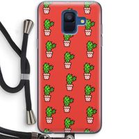 Mini cactus: Samsung Galaxy A6 (2018) Transparant Hoesje met koord