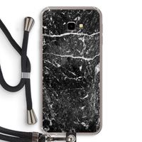 Zwart marmer: Samsung Galaxy J4 Plus Transparant Hoesje met koord