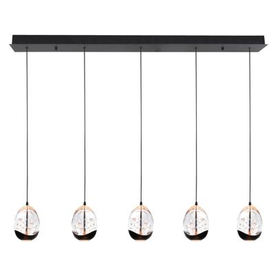 Highlight HanglampClear Egg zwart 5-lichts recht - H5458.20