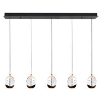 Highlight HanglampClear Egg zwart 5-lichts recht - H5458.20